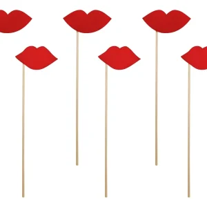 6 Props Labbra Kiss Divertenti Photo Booth (KNP7)