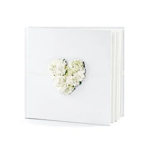 GuestBook Bianco Firme Ospiti Con Roselline Bianche (KWAP38)