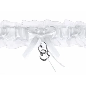 Giarrettiera di Chiffon Bianco e Raso Bianco