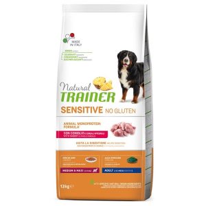 NATURAL TRAINER CANE SENSITIVE NO GLUTEN ADULT MED/MAXI CONIGLIO KG 12 new pack