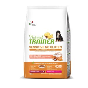 NATURAL TRAINER CANE SENSITIVE NO GLUTEN PUPPY&JUNIOR SALMONE KG 3 new pack
