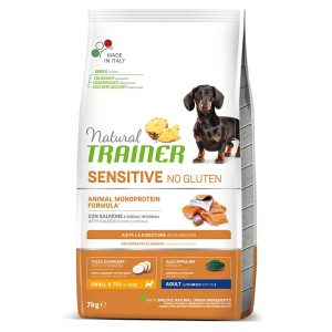 NATURAL TRAINER SENSITIVE NO GLUTEN ADU. SMALL&TOY SALMONE KG 7 new pack