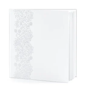 GuestBook Bianco Decorazione floreale Firme Ospiti (KWAP32)